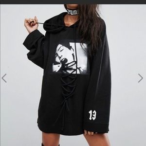 SALE!Fenty X Puma Rihanna Oversized Lace Up Hoodie